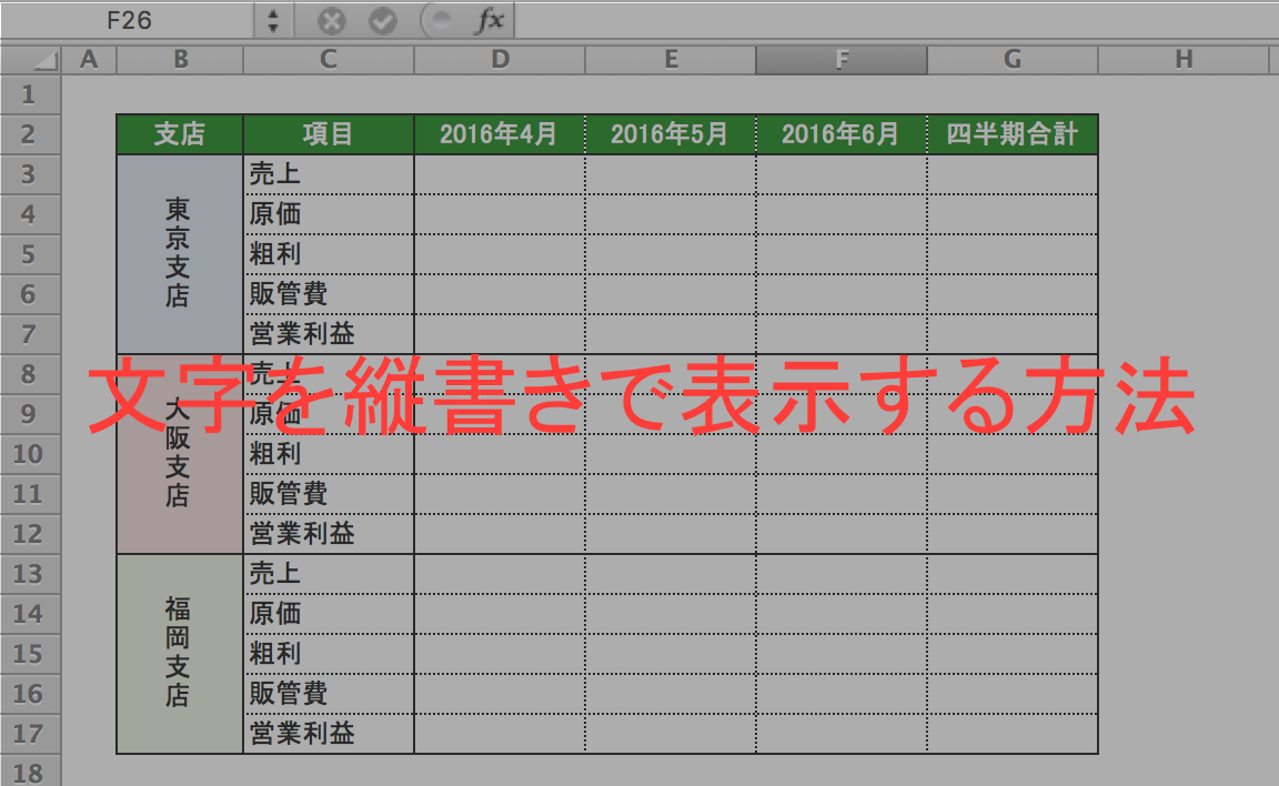 Excel エクセル で文字を縦書きにする方法 セルの書式設定 ひとりで Com